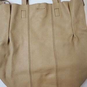 Banana Republic Tan Pebbled Leather Hobo Shoulder Crossbody Bag